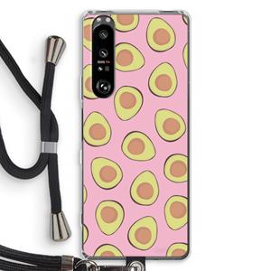 CaseCompany Dancing avocados: Sony Xperia 1 III Transparant Hoesje met koord