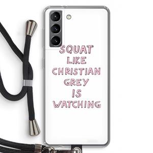 CaseCompany Christian Grey: Samsung Galaxy S21 Transparant Hoesje met koord