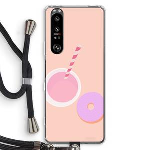 CaseCompany Donut: Sony Xperia 1 III Transparant Hoesje met koord