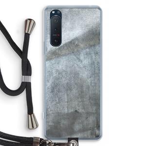 CaseCompany Grey Stone: Sony Xperia 5 II Transparant Hoesje met koord