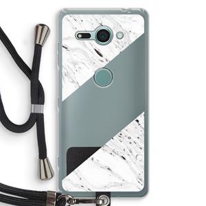 CaseCompany Biggest stripe: Sony Xperia XZ2 Compact Transparant Hoesje met koord