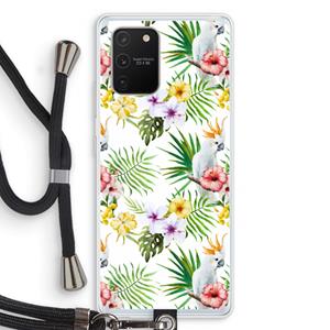 CaseCompany Gele kuif: Samsung Galaxy S10 Lite Transparant Hoesje met koord