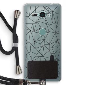 CaseCompany Geometrische lijnen zwart: Sony Xperia XZ2 Compact Transparant Hoesje met koord