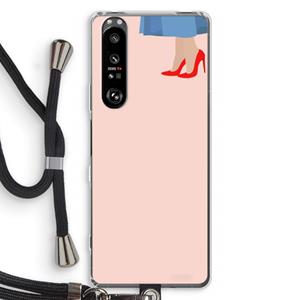 CaseCompany High heels: Sony Xperia 1 III Transparant Hoesje met koord