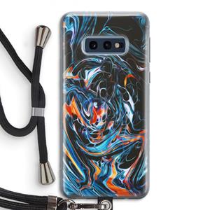 CaseCompany Black Unicorn: Samsung Galaxy S10e Transparant Hoesje met koord