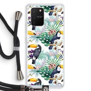 CaseCompany Tukans: Samsung Galaxy S10 Lite Transparant Hoesje met koord
