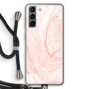 CaseCompany Peach bath: Samsung Galaxy S21 Transparant Hoesje met koord