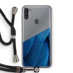CaseCompany Pauw: Samsung Galaxy A11 Transparant Hoesje met koord