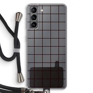 CaseCompany Rooster: Samsung Galaxy S21 Transparant Hoesje met koord
