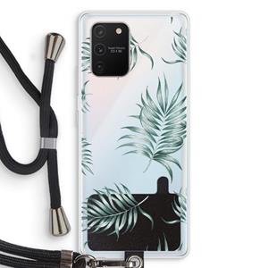 CaseCompany Simple leaves: Samsung Galaxy S10 Lite Transparant Hoesje met koord