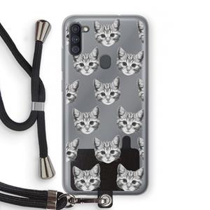 CaseCompany Kitten: Samsung Galaxy A11 Transparant Hoesje met koord