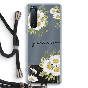 CaseCompany Daisies: Sony Xperia 5 II Transparant Hoesje met koord