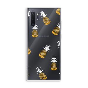 CaseCompany Ananasjes: Samsung Galaxy Note 10 Plus Transparant Hoesje
