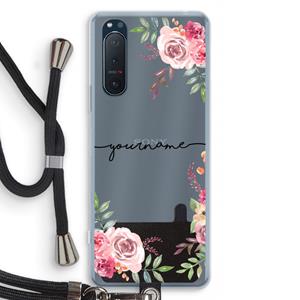 CaseCompany Rozen: Sony Xperia 5 II Transparant Hoesje met koord
