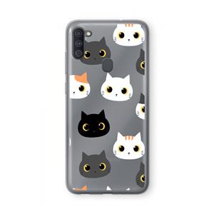 CaseCompany Katten: Samsung Galaxy A11 Transparant Hoesje