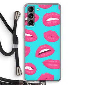 CaseCompany Bite my lip: Samsung Galaxy S21 Transparant Hoesje met koord