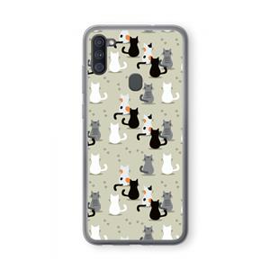 CaseCompany Katten: Samsung Galaxy A11 Transparant Hoesje