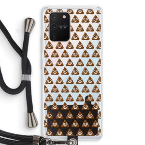 CaseCompany Poop emoji: Samsung Galaxy S10 Lite Transparant Hoesje met koord