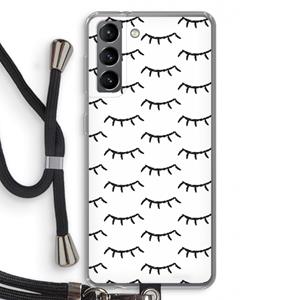 CaseCompany Wimpers: Samsung Galaxy S21 Transparant Hoesje met koord