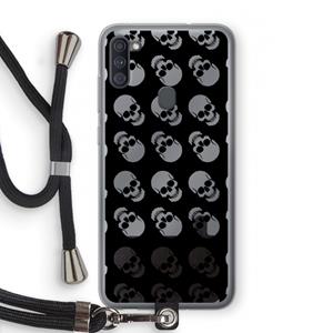CaseCompany Musketon Skulls: Samsung Galaxy A11 Transparant Hoesje met koord