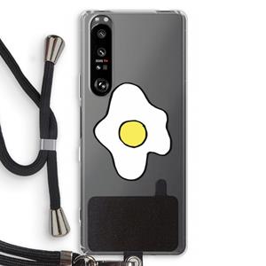 CaseCompany Spiegelei: Sony Xperia 1 III Transparant Hoesje met koord