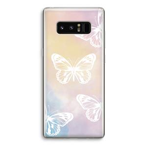 CaseCompany White butterfly: Samsung Galaxy Note 8 Transparant Hoesje