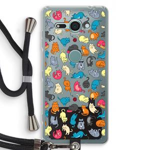 CaseCompany Kleurrijke katten: Sony Xperia XZ2 Compact Transparant Hoesje met koord