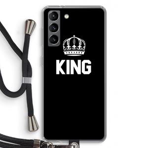 CaseCompany King zwart: Samsung Galaxy S21 Transparant Hoesje met koord