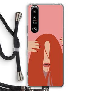 CaseCompany Woke up like this: Sony Xperia 1 III Transparant Hoesje met koord