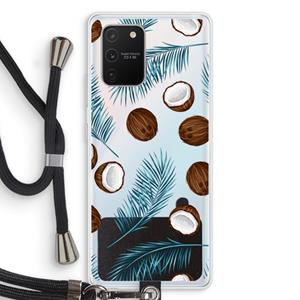 CaseCompany Kokosnoot roze: Samsung Galaxy S10 Lite Transparant Hoesje met koord
