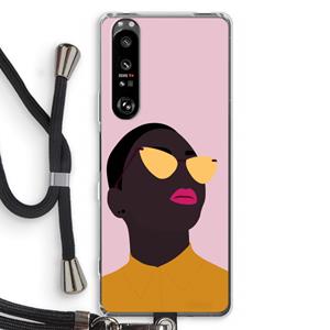CaseCompany Yellow glasses: Sony Xperia 1 III Transparant Hoesje met koord