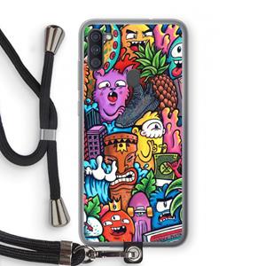 CaseCompany Vexx Mixtape: Samsung Galaxy A11 Transparant Hoesje met koord
