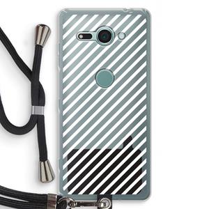 CaseCompany Strepen zwart-wit: Sony Xperia XZ2 Compact Transparant Hoesje met koord