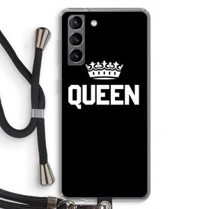 CaseCompany Queen zwart: Samsung Galaxy S21 Transparant Hoesje met koord