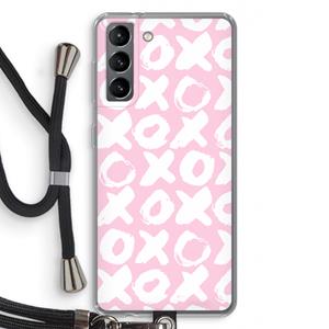 CaseCompany XOXO: Samsung Galaxy S21 Transparant Hoesje met koord