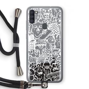 CaseCompany Vexx Mixtape #2: Samsung Galaxy A11 Transparant Hoesje met koord