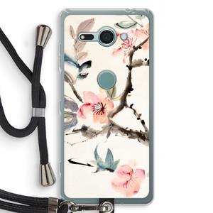 CaseCompany Japanse bloemen: Sony Xperia XZ2 Compact Transparant Hoesje met koord