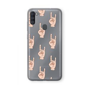 CaseCompany Rock: Samsung Galaxy A11 Transparant Hoesje
