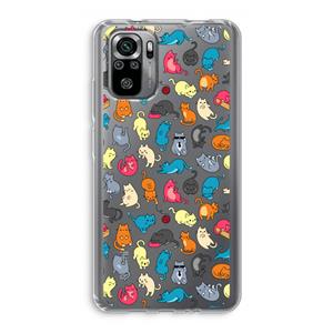 CaseCompany Kleurrijke katten: Xiaomi Redmi Note 10S Transparant Hoesje