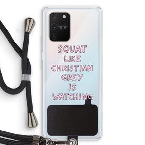 CaseCompany Christian Grey: Samsung Galaxy S10 Lite Transparant Hoesje met koord
