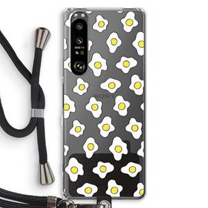 CaseCompany Spiegeleitjes: Sony Xperia 1 III Transparant Hoesje met koord