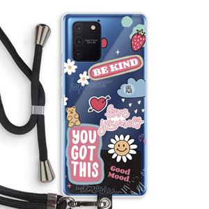 CaseCompany Positivity: Samsung Galaxy Note 10 Lite Transparant Hoesje met koord
