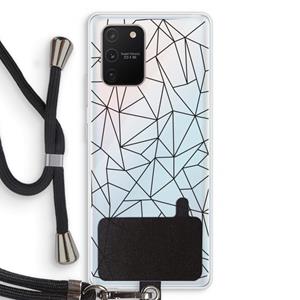 CaseCompany Geometrische lijnen zwart: Samsung Galaxy S10 Lite Transparant Hoesje met koord
