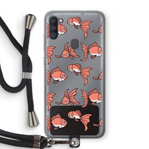 CaseCompany Blub: Samsung Galaxy A11 Transparant Hoesje met koord