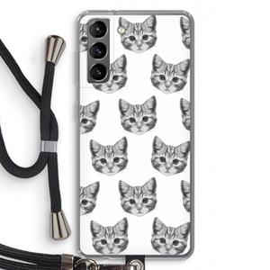 CaseCompany Kitten: Samsung Galaxy S21 Transparant Hoesje met koord