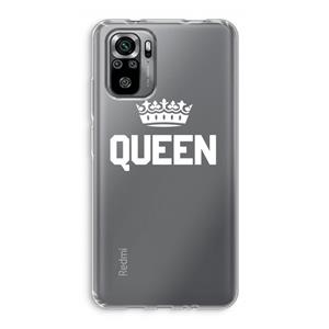 CaseCompany Queen zwart: Xiaomi Redmi Note 10S Transparant Hoesje