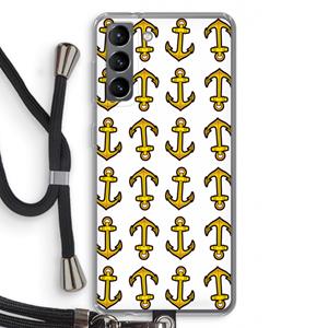 CaseCompany Musketon Anchor: Samsung Galaxy S21 Transparant Hoesje met koord