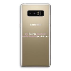 CaseCompany uw waarde daalt niet: Samsung Galaxy Note 8 Transparant Hoesje