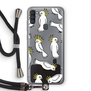 CaseCompany Papegaai: Samsung Galaxy A11 Transparant Hoesje met koord