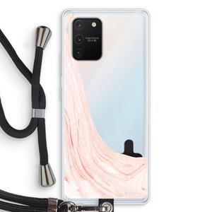 CaseCompany Peach bath: Samsung Galaxy S10 Lite Transparant Hoesje met koord